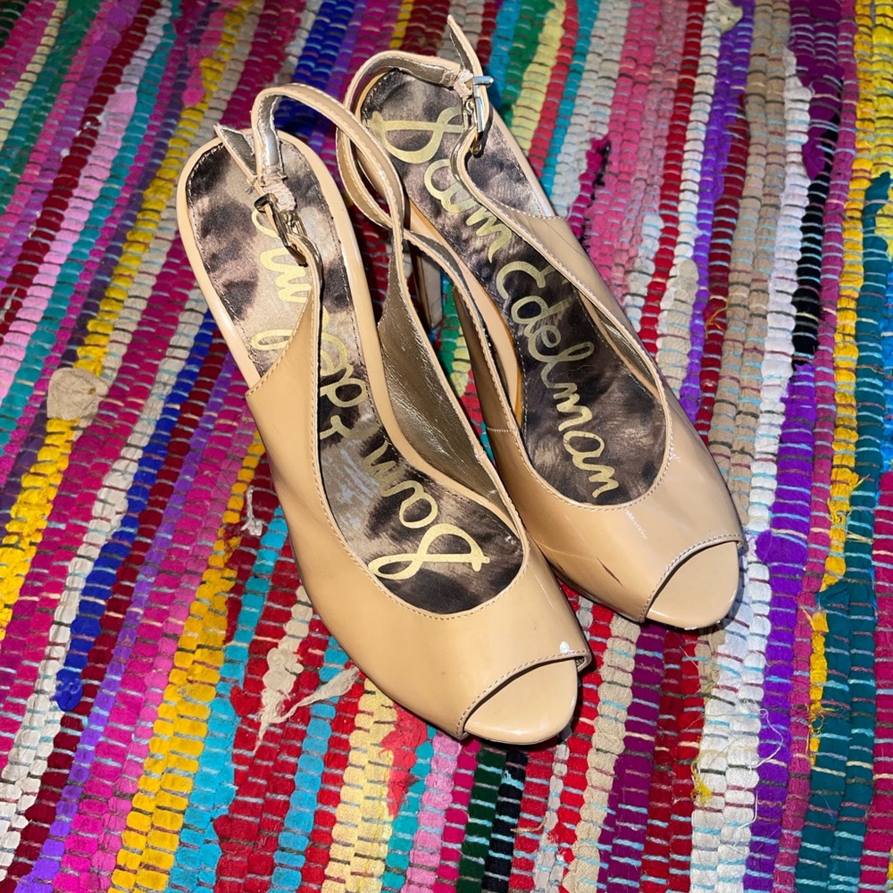Sam Edelman Nude Heel Sling Back